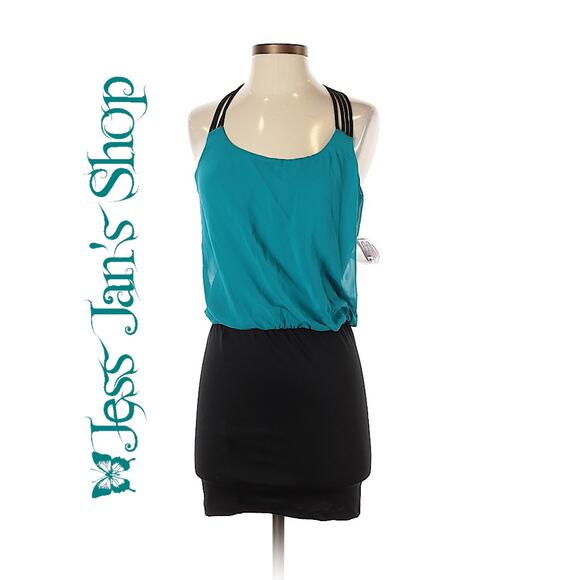Trixxi Sleeveless Cocktail Dress Blue Black Small - Picture 1 of 10